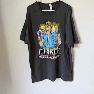 C Force A Force Of Nature Chuck Norris Men's XL Black Tee